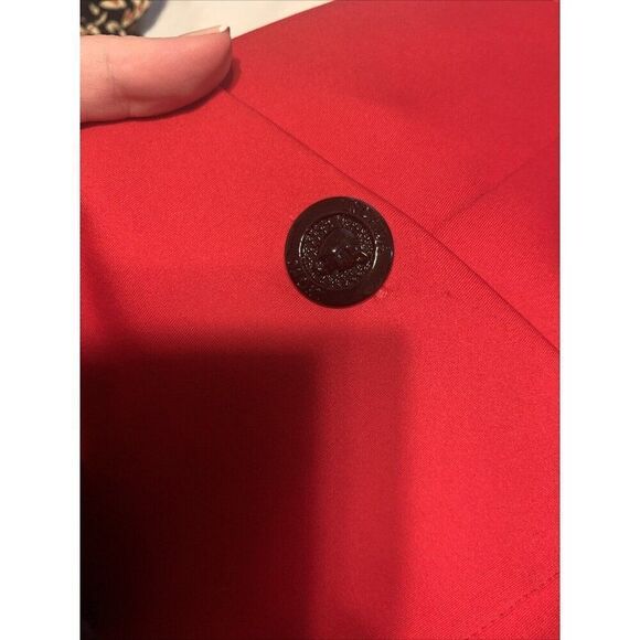 Escada Sport Authentic Red Black V Neck Short Sleeve Knee Length Dress 40 Medium - Picture 6 of 8